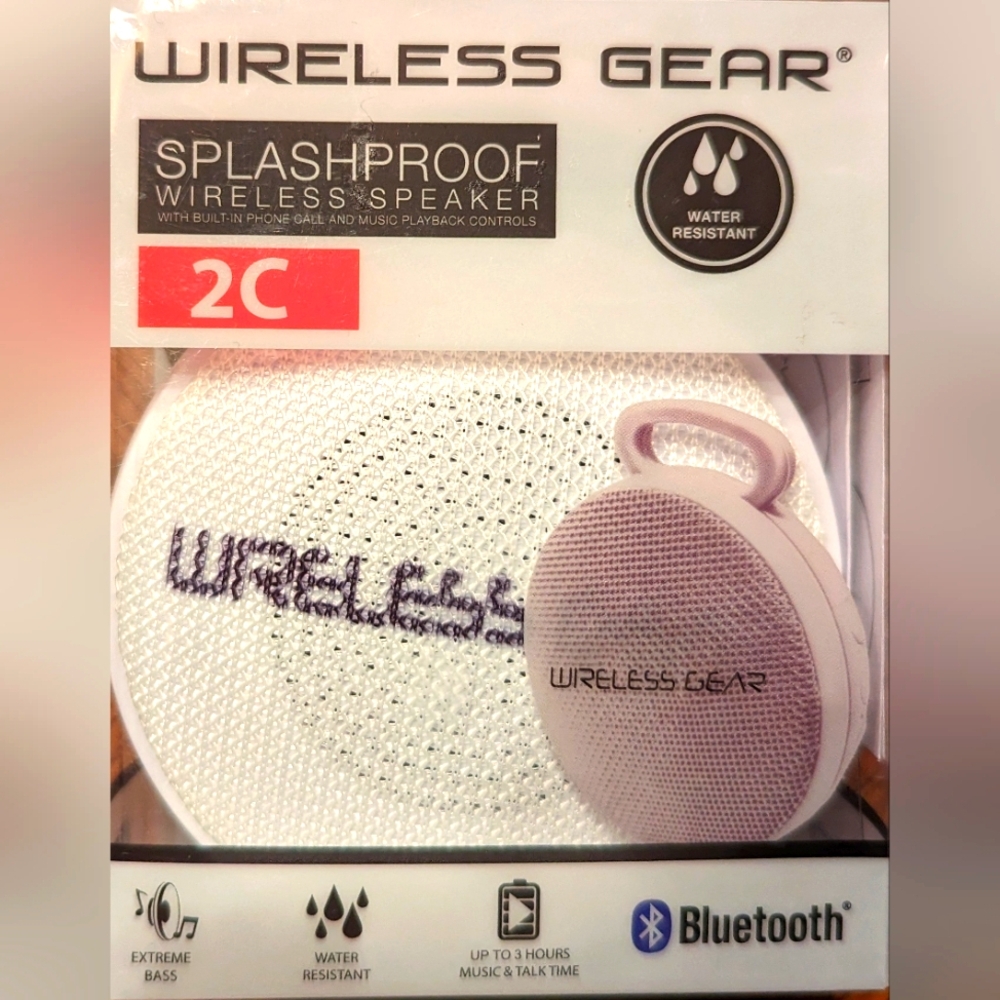 White Wireless Bluetooth Speaker Splash Proof 🆕 Wireless Gear 🔥